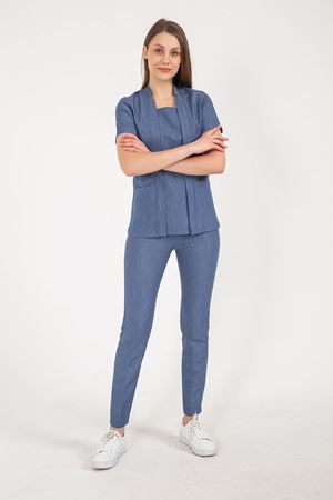 Square Collor Model Likralı Viskon Kadın  Takım Kot