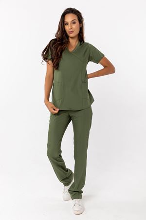 Viscose Comfort Model Likralı Viskon Kadın  Takım Kına Yeşili