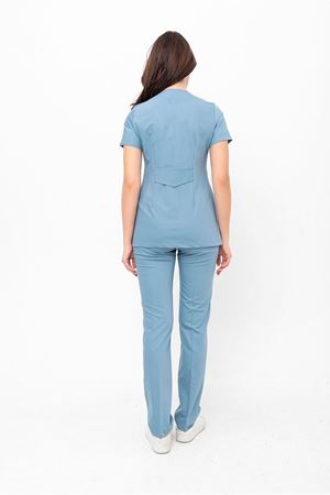 White Model Likralı Viskon Kadın  Takım Bulut Mavi