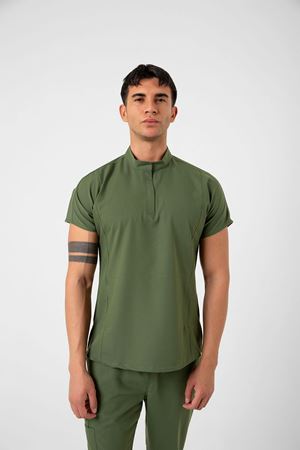 New Line Model Likralı Viskon Erkek  Takım Kına Yeşili