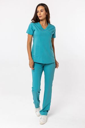 Viscose Comfort Model Likralı Viskon Kadın  Takım Turkuaz Yeşili