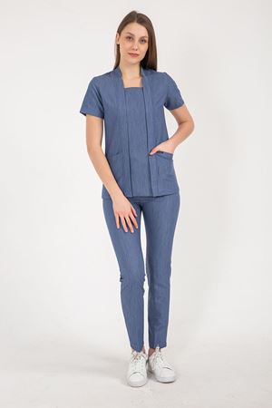 Square Collor Model Likralı Viskon Kadın  Tek Üst Kot