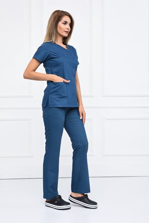 White Model Likralı Viskon Kadın  Takım Petrol Yeşili