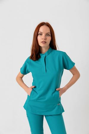 New Line Model Likralı Viskon Kadın  Takım Turkuaz Yeşili