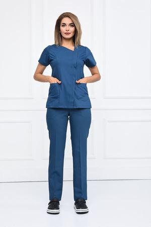 White Model Likralı Viskon Kadın  Takım Petrol Yeşili