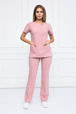 White Model Likralı Viskon Kadın  Takım Pudra