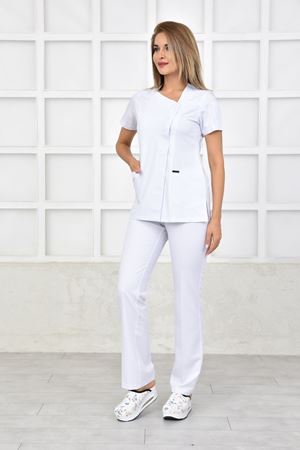 White Model Likralı Viskon Kadın  Takım Beyaz