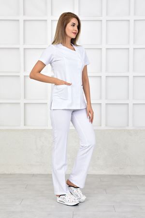White Model Likralı Viskon Kadın  Takım Beyaz