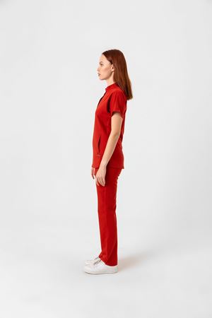 New Line Model Likralı Viskon Kadın  Takım Kırmızı