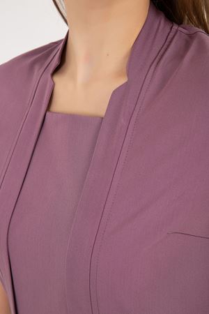 Square Collor Model Likralı Viskon Kadın  Takım Leylak