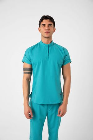 New Line Model Likralı Viskon Erkek  Takım Turkuaz Yeşili