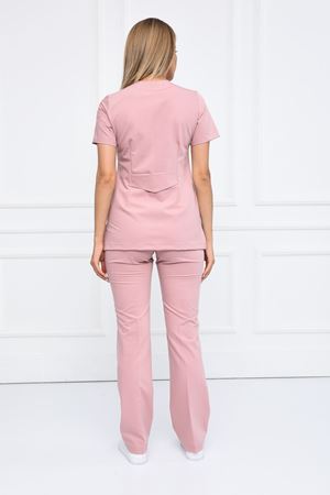 White Model Likralı Viskon Kadın  Takım Pudra