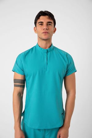 New Line Model Likralı Viskon Erkek  Takım Turkuaz Yeşili