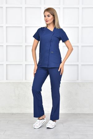 White Model Likralı Viskon Kadın  Takım İndigo