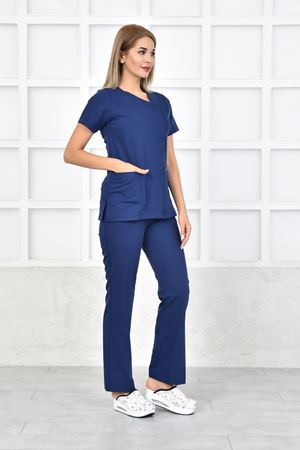 White Model Likralı Viskon Kadın  Takım İndigo