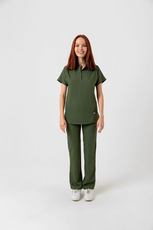 New Line Model Likralı Viskon Kadın  Takım Kına Yeşili