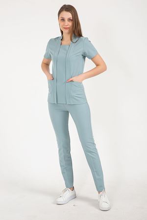 Square Collor Model Likralı Viskon Kadın  Takım Açık Küf