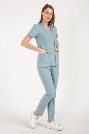 Square Collor Model Likralı Viskon Kadın  Takım Açık Küf