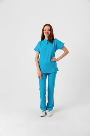 New Line Model Likralı Viskon Kadın  Takım Turkuaz Mavi