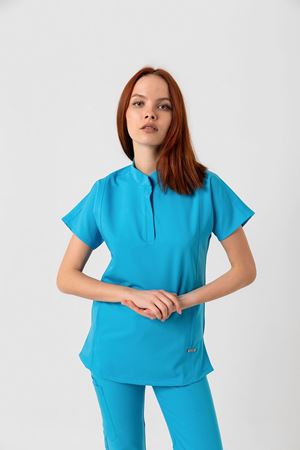 New Line Model Likralı Viskon Kadın  Takım Turkuaz Mavi