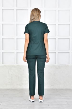 White Model Likralı Viskon Kadın  Takım Zümrüt Yeşili