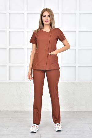 White Model Likralı Viskon Kadın  Takım Kiremit