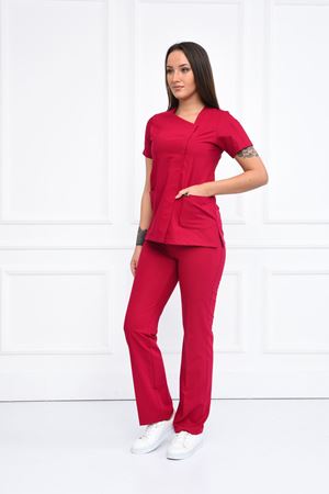 White Model Likralı Viskon Kadın  Takım Koyu Fuşya