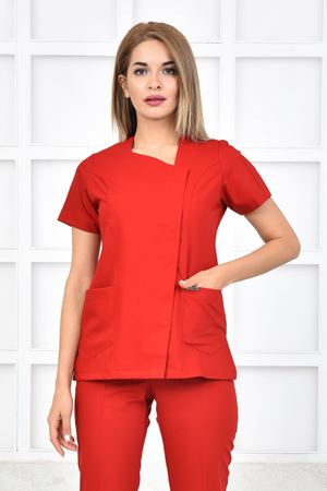 White Model Likralı Viskon Kadın  Tek Üst Koyu Kırmızı