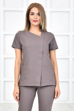 White Model Likralı Viskon Kadın  Tek Üst Koyu Bey