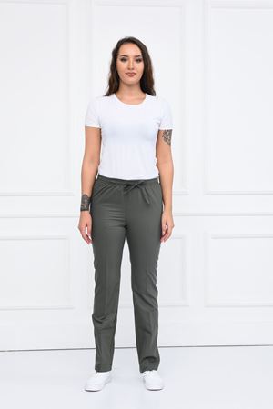 Yarıdan Hakim Model Likralı Viskon Kadın  Takım Haki