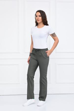 Yarıdan Hakim Model Likralı Viskon Kadın  Takım Haki