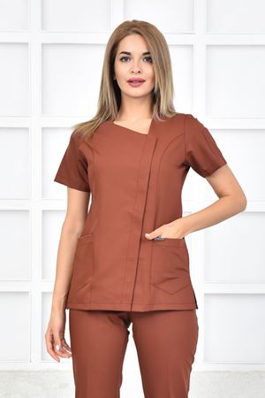 White Model Likralı Viskon Kadın  Tek Üst Kiremit