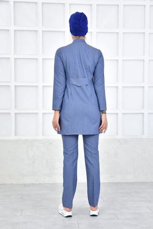 Yarıdan Hakim Model Likralı Viskon Kadın Tesettür Takım Kot