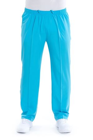 Lastikli Model Likralı Viskon Erkek Pantolon Turkuaz Mavi