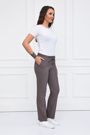 Lastikli Model Likralı Viskon Kadın Pantolon Koyu Bej