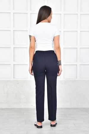 Lastikli Model Likralı Viskon Kadın Pantolon Lacivert