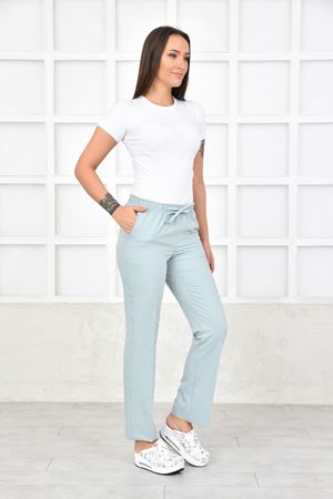 Lastikli Model Likralı Viskon Kadın Pantolon Beyaz