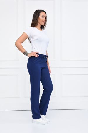 Lastikli Model Likralı Viskon Kadın Pantolon İndigo