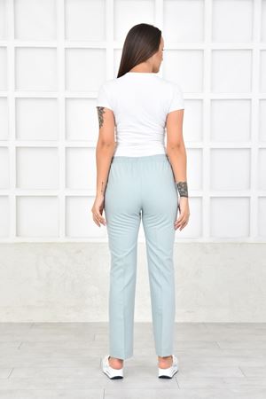 Lastikli Model Likralı Viskon Kadın Pantolon Beyaz