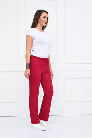 Lastikli Model Likralı Viskon Kadın Pantolon Koyu Fuşya