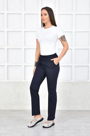 Lastikli Model Likralı Viskon Kadın Pantolon Lacivert