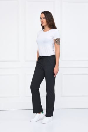 Lastikli Model Likralı Viskon Kadın Pantolon Koyu Gri