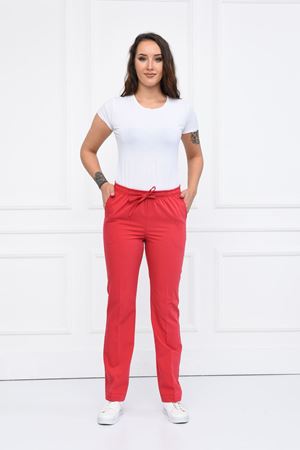 Lastikli Model Likralı Viskon Kadın Pantolon Narçiçeği