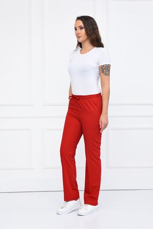 Lastikli Model Likralı Viskon Kadın Pantolon Koyu Kırmızı