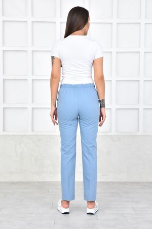 Lastikli Model Likralı Viskon Kadın Pantolon Bulut Mavi