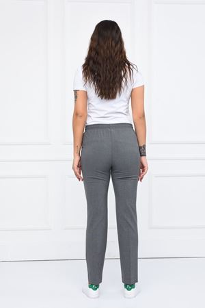 Lastikli Model Likralı Viskon Kadın Pantolon Orta Gri