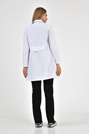 Ceket Yaka Model Alpaka Kadın Önlük Beyaz