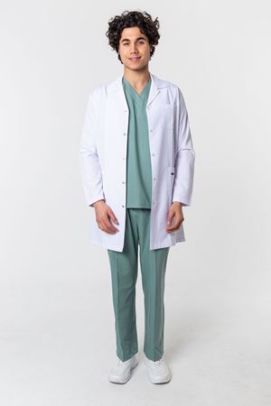 Ceket Yaka Model Alpaka Erkek Önlük Beyaz