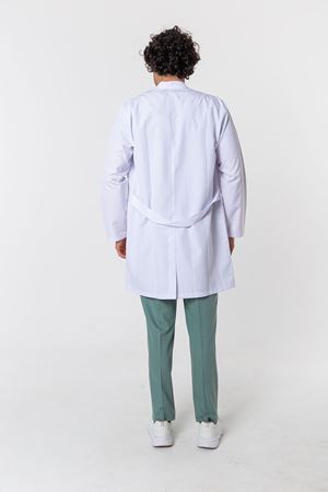 Hakim Yaka Model Likralı Viskon Erkek Önlük Beyaz