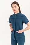Collar Comfort Model Likralı Viskon Kadın  Tek Üst Petrol Yeşili